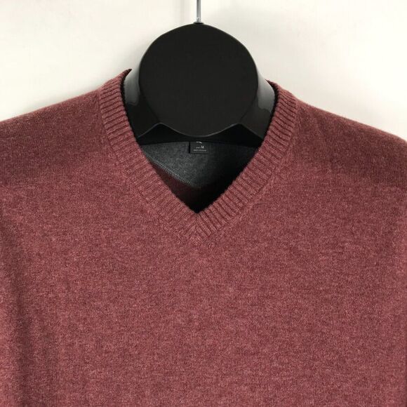 Eddie Bauer V-Neck Pullover Sweater Men's Medium Cotton Merino Wool Blend Winter - Picture 3 of 11